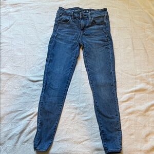 American Eagle Outfitters Women's Dark Blue Skinny Jeans
